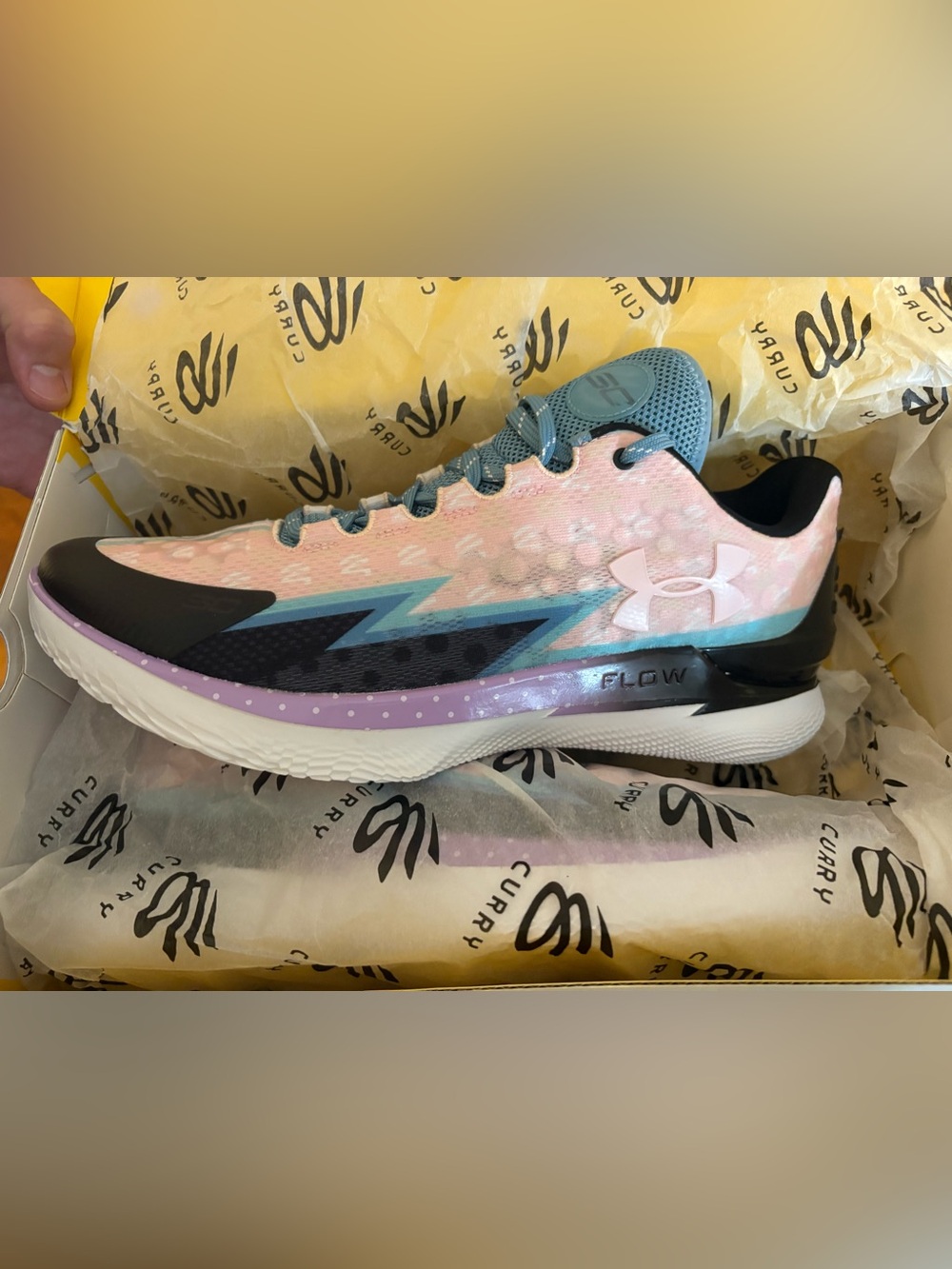 Under Armour Steph Curry, Teal Purple Flow Running Shoe